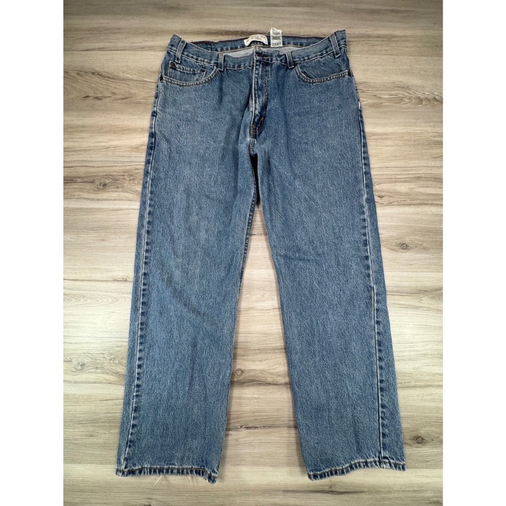 Levi Strauss Signature Regular Fit Straight Leg‎ Blue Denim Jeans Mens W42 L32